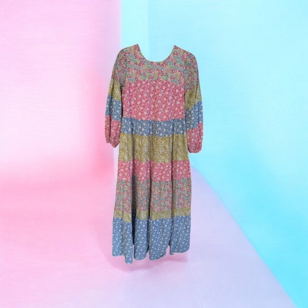 Tuckernuck Hyacinth House August Maxi in Patchwork Floral Cotton Dress M - Picture 2 of 6